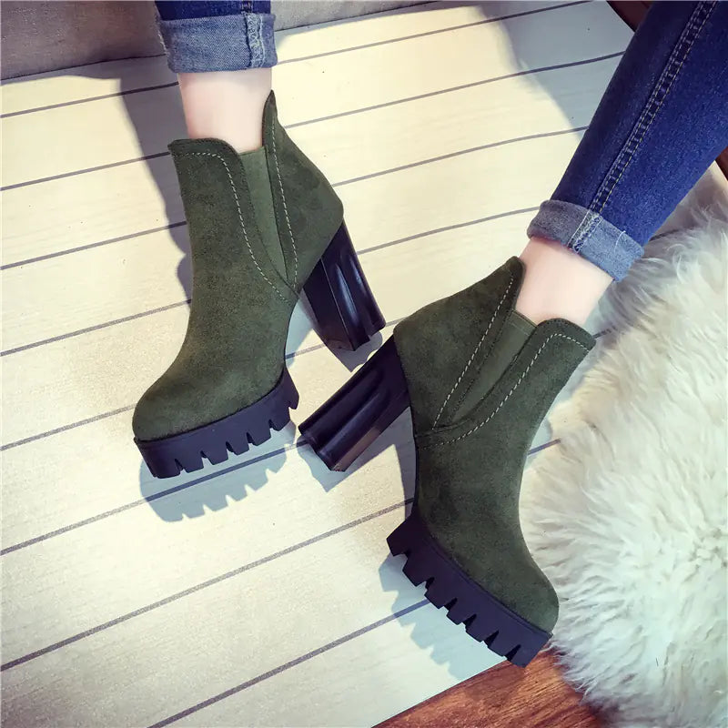 Waterproof Suede Short Boots