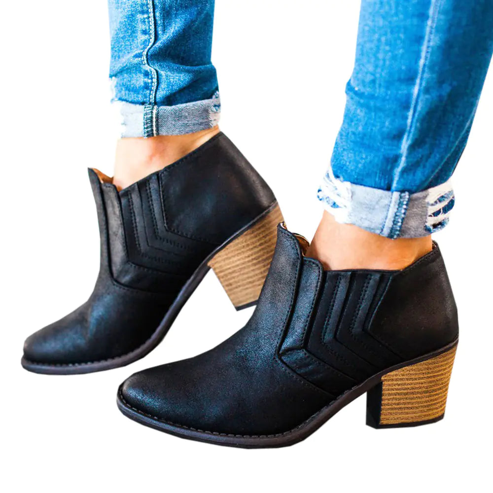 Chunky Heel Ankle Boots