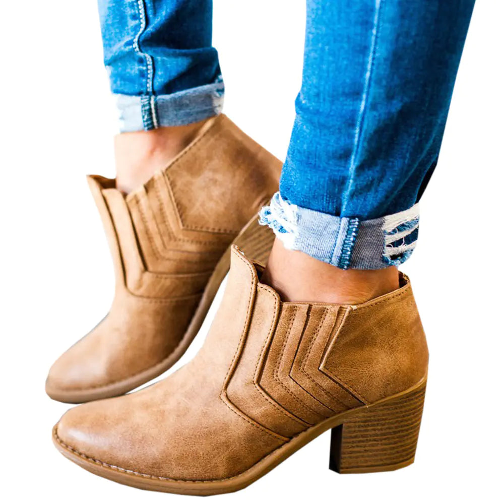 Chunky Heel Ankle Boots