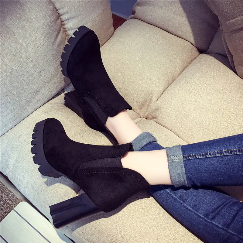 Waterproof Suede Short Boots