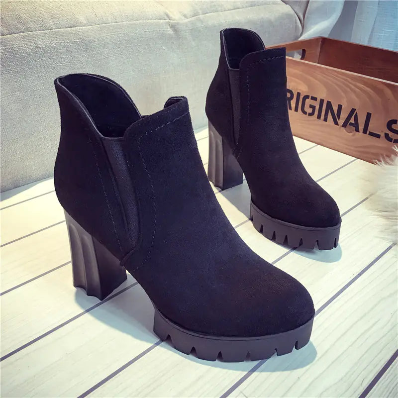 Waterproof Suede Short Boots