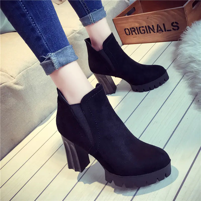 Waterproof Suede Short Boots