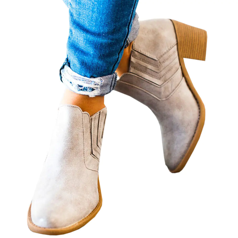 Chunky Heel Ankle Boots