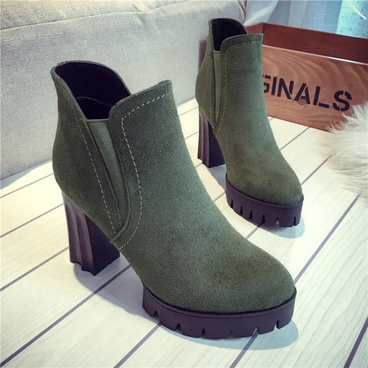 Waterproof Suede Short Boots